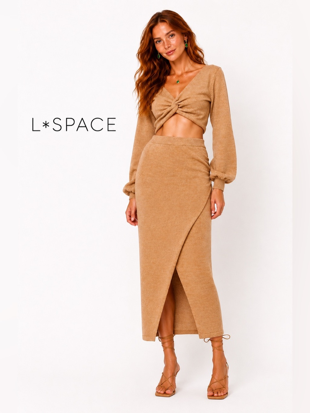 L SPACE SIREN SKIRT in Camel Size XL